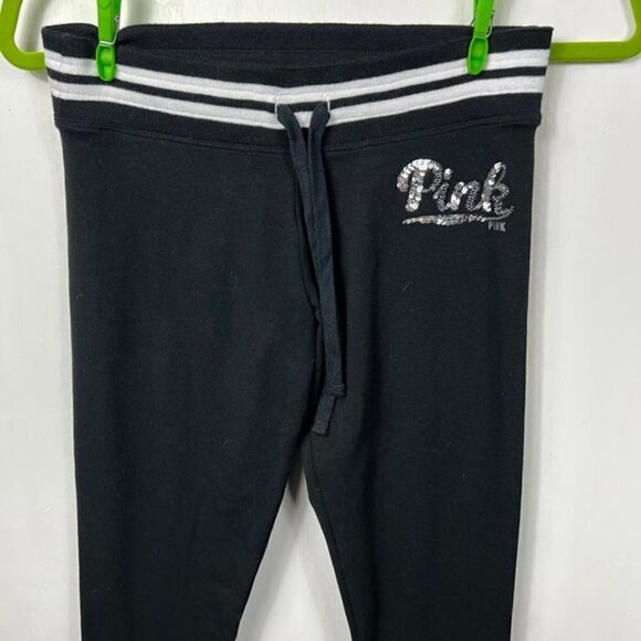 Victoria Secret Pink Yoga varsity trim sequin logo leggings. Size XS - Picture 2 of 6